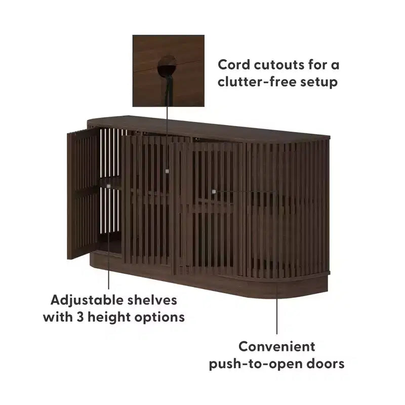 Buffet Contour Plank+Beam en bois massif avec 3 portes, meuble TV de 59 pour le salon