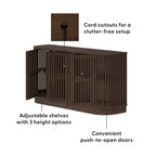 Buffet Contour Plank+Beam en bois massif avec 3 portes, meuble TV de 59 pour le salon