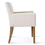 Set di 6 sedie da pranzo imbottite con braccioli, poltroncine moderne in lino con gambe in legno, sedie decorative per sala da pranzo e soggiorno - Panipeachy