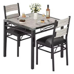 Dining Table Set for 4,with 4 Upholstered Chairs,5 Pcs Wood Kitchen Dining Room Table Set with Corner Protector for Kitchen,Apartment,Small Space