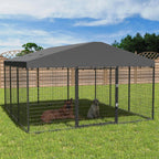 W 118 x D 118 x H 70 Große Hundezwinger für draußen, robuster Hundekäfig mit wasserdichtem Dach