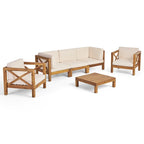 6-teiliges Outdoor-Sitzgruppen-Set aus Akazienholz Brava von Christopher Knight Home