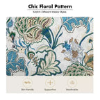 Araceli traditioneller gepolsterter Holzsessel mit Blumenmuster, Ohrenlehnen und Ziernägeln | ART OF LIVING DESIGNS