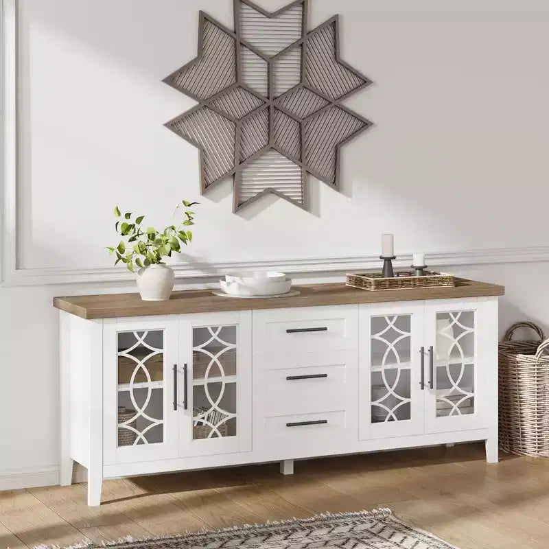TV-Ständer mit Schubladen, TV-Entertainment-Center, TV-Konsolentisch für Wohnzimmer und Schlafzimmer, Aufbewahrungsschrank
