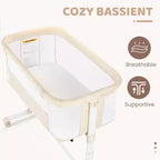 Culla per neonati con ruote ?? beige / grigio / rosa, culla co-sleeping, per 1 neonato