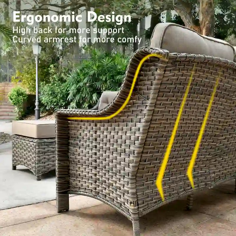 XIZZI 9-delige loungeset voor buiten met draaibare stoel