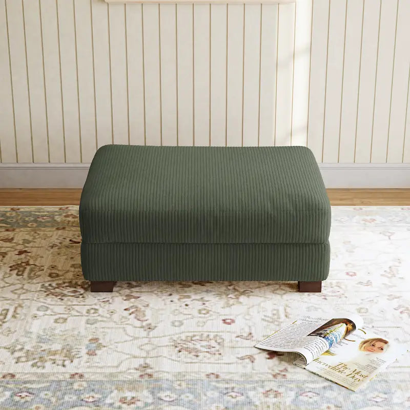 Grand pouf décoratif moderne en velours côtelé