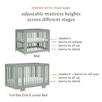 Berço convertível Babyletto Yuzu 8 em 1 com kits de conversão para todas as fases