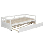 Uitschuifbaar ligbed met onderschuifbed, houten ligbed met onderschuifbed