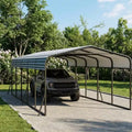 LinTimes 12x24 FT Metall-Carport mit Dach aus verzinktem Stahl, pulverbeschichtetem Rahmen und wasserabweisendem Schutz für Fahrzeuge im Freien