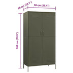 Guarda-roupa vidaXL verde azeitona 35.4x19.7x70.9 em aço