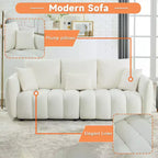 Nowoczesna 3-osobowa sofa GDFStudio Alanna 79.5 z tapicerką z tkaniny teddy i poduszkami
