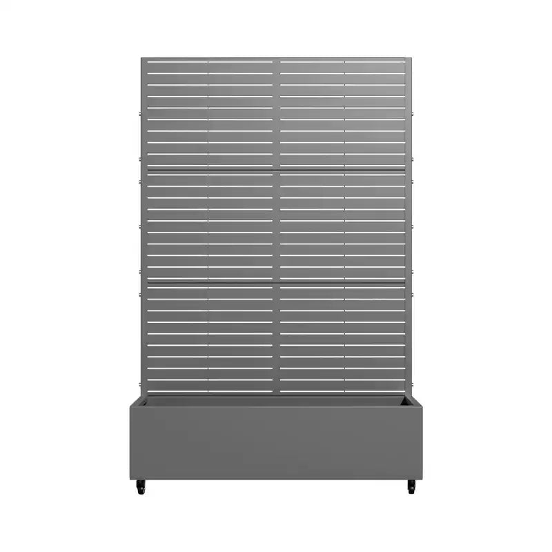 MAYEERTY plantenbak met klimrek, ijzergrijs, klassieke stijl met lamellen, 72x35x16in, set van 3