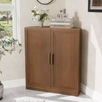 Dovelina Corner Cabinet with Adjustable Shelves Sideboard Buffet Wine Cabinet Kitchen and Dining Cabinet with Wood Doors - 31H x 31W, 36H x 31W