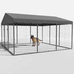 W 118 x D 118 x H 70 Große Hundezwinger für draußen, robuster Hundekäfig mit wasserdichtem Dach