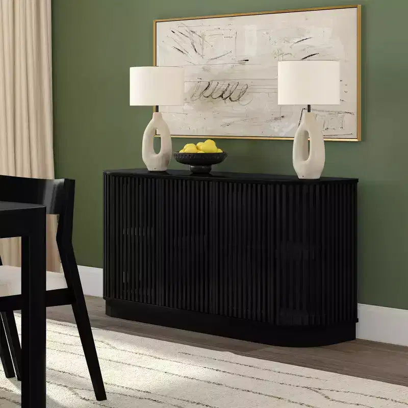 Buffet Contour Plank+Beam en bois massif avec 3 portes, meuble TV de 59 pour le salon