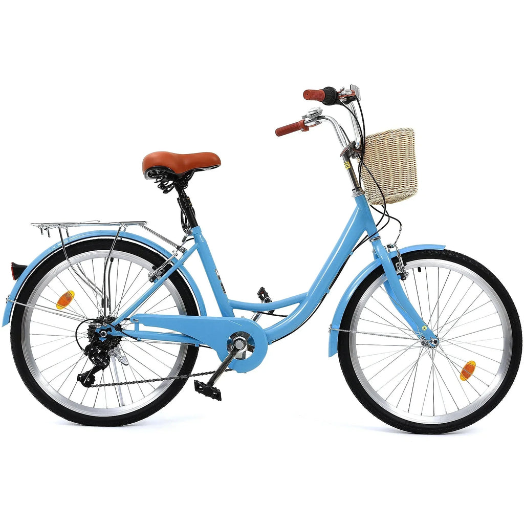 Moasis24/ 26 Cruiser-Fahrrad mit 7 Gängen, verstellbarer Tiefeinstieg, Pendlerfahrrad