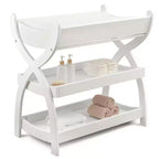 Comfy Cubs Baby Changing Table - Sturdy Wood Construction, Timeless Look with Two Open Shelves for Infant Essentials