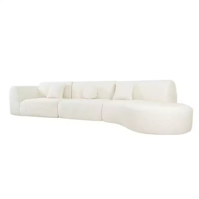 Modernes geschwungenes Ecksofa mit 140 Zoll, Chaiselongue, 3-teiliges Set für das Wohnzimmer