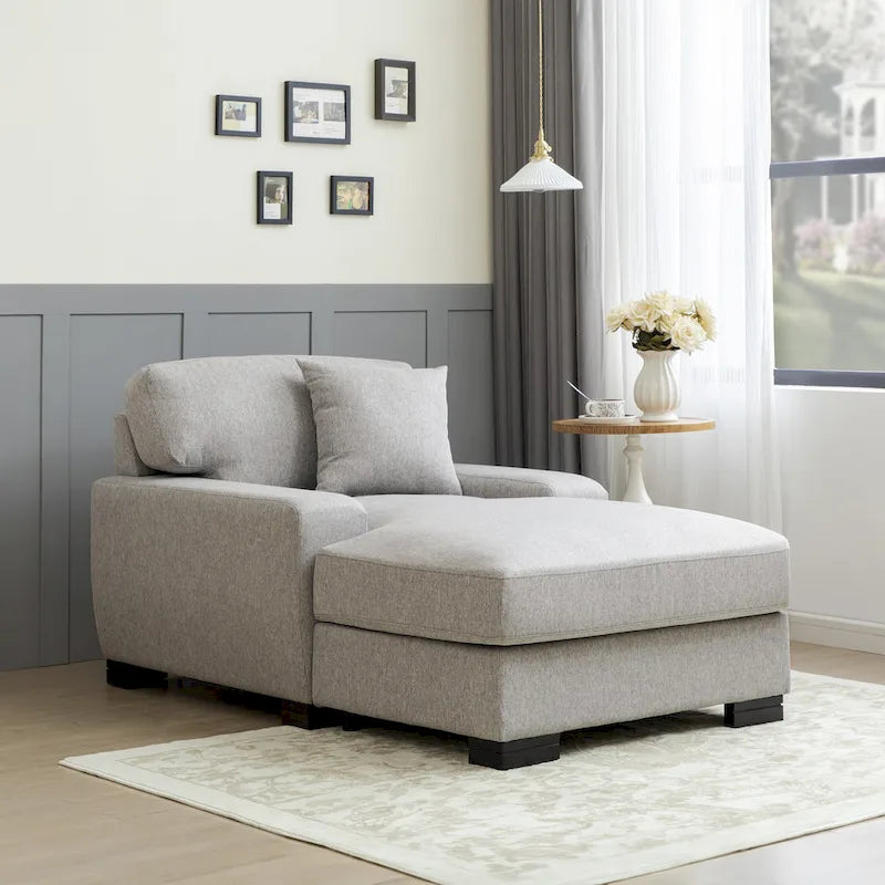 Modernes übergroßes Chaiselongue-Schlafsofa im Mid-Century-Stil mit Kissen