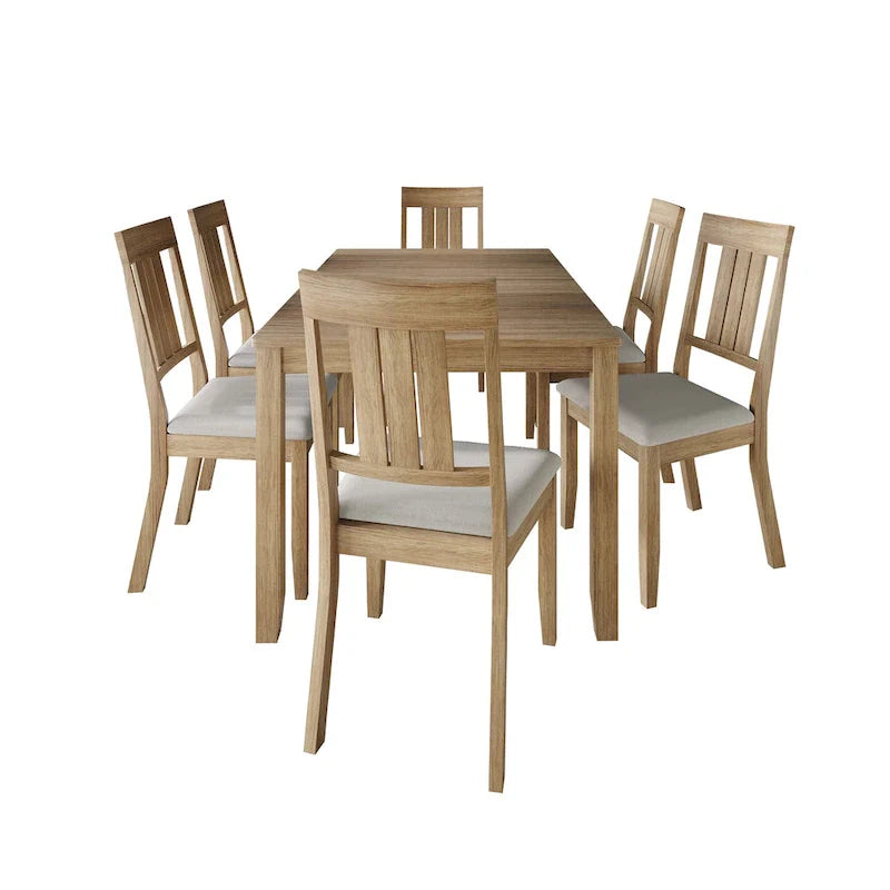 Set da pranzo classico in legno CraftPorch da 7 pezzi