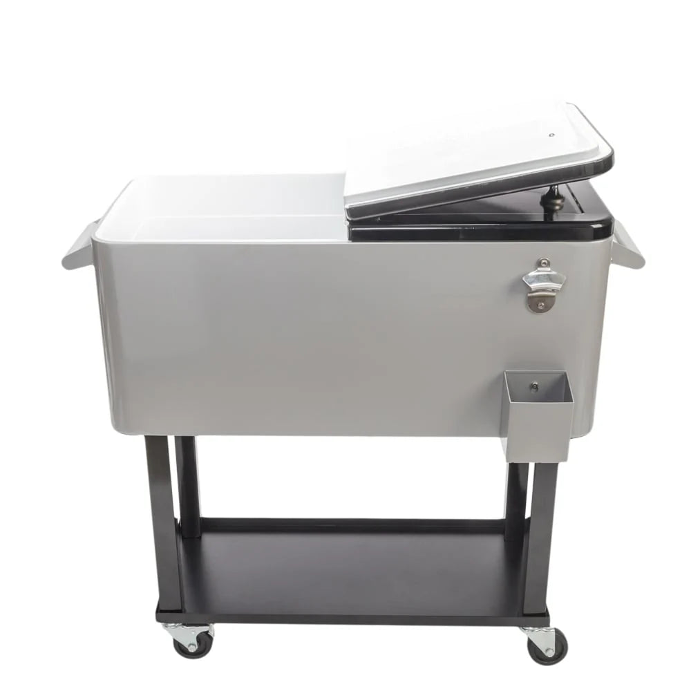 80QT koelbox van ijzer met spuitafwerking en plank