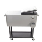 80QT koelbox van ijzer met spuitafwerking en plank