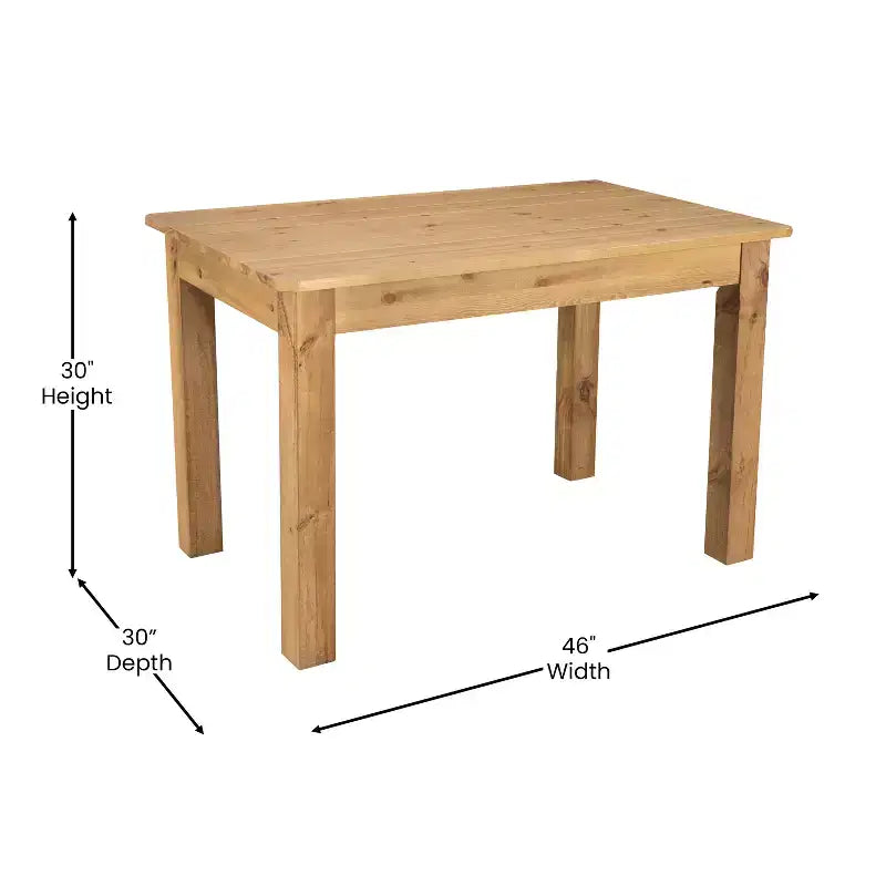 Flash Furniture rechthoekige boerderij-eettafel van massief grenenhout, 46 x 30