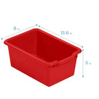 Mobiler Fächerschrank mit Tablettfächern und 15 Behältern mit Schaufelfront, 3x4, Kindermöbel