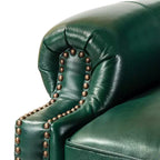 Set of 2 Elisabete Modern Wingback Genuine Leather Recliner with Vintage Nail Head Trim for Living Room and Bedroom| ART OF LIVING DESIGNS