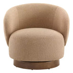 Spruce&Spring Upholstered Swivel Accent Barrel Chair with Wood Base