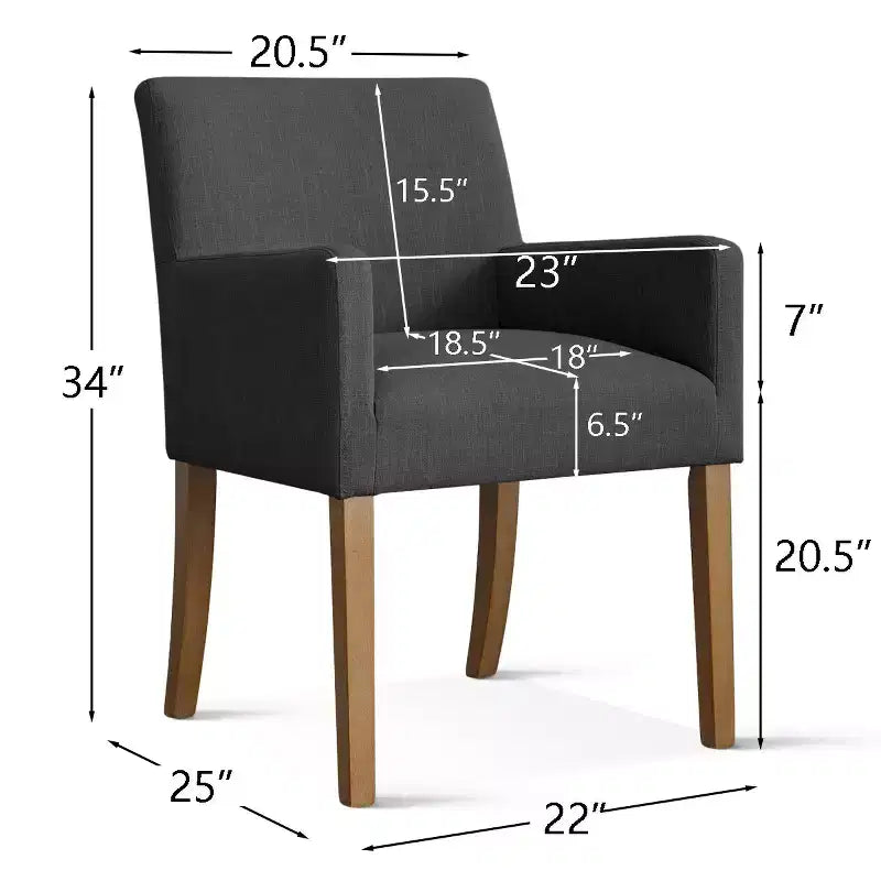 Set di 6 sedie da pranzo imbottite con braccioli, poltroncine moderne in lino con gambe in legno, sedie decorative per sala da pranzo e soggiorno - Panipeachy
