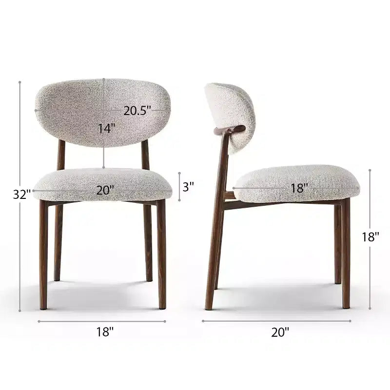 Set aus 4 modernen gepolsterten Esszimmerstühlen mit geschwungener Rückenlehne, armlose Seitenstühle mit Eisenrahmen für Esszimmer und Küche - Panipeachy