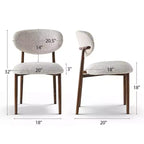 Set aus 4 modernen gepolsterten Esszimmerstühlen mit geschwungener Rückenlehne, armlose Seitenstühle mit Eisenrahmen für Esszimmer und Küche - Panipeachy