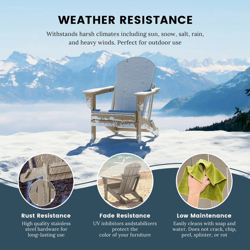 Polytrends Laguna Adirondack-Klappstuhl für die Terrasse, lichtecht und wetterbeständig
