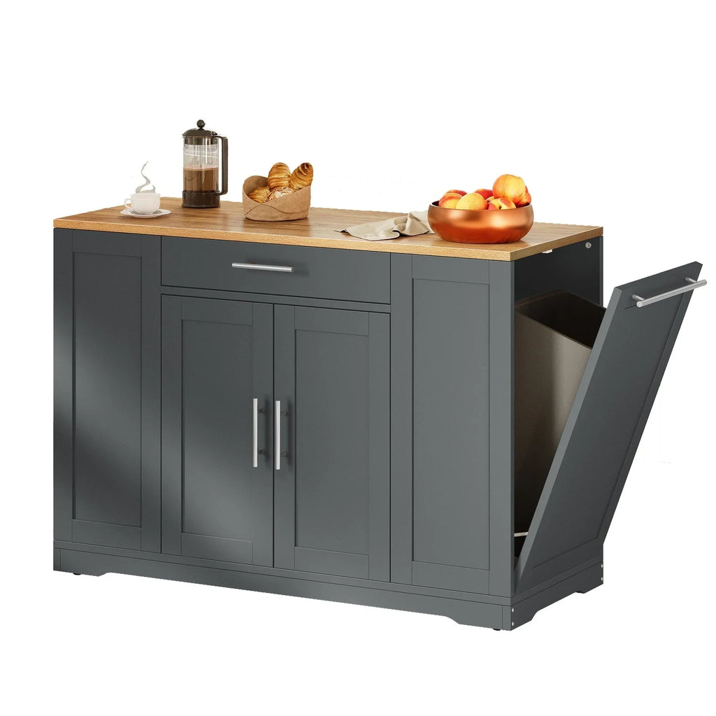 Meuble îlot de cuisine roulant Moasis de 53 pouces, avec rangements, portable et mobile