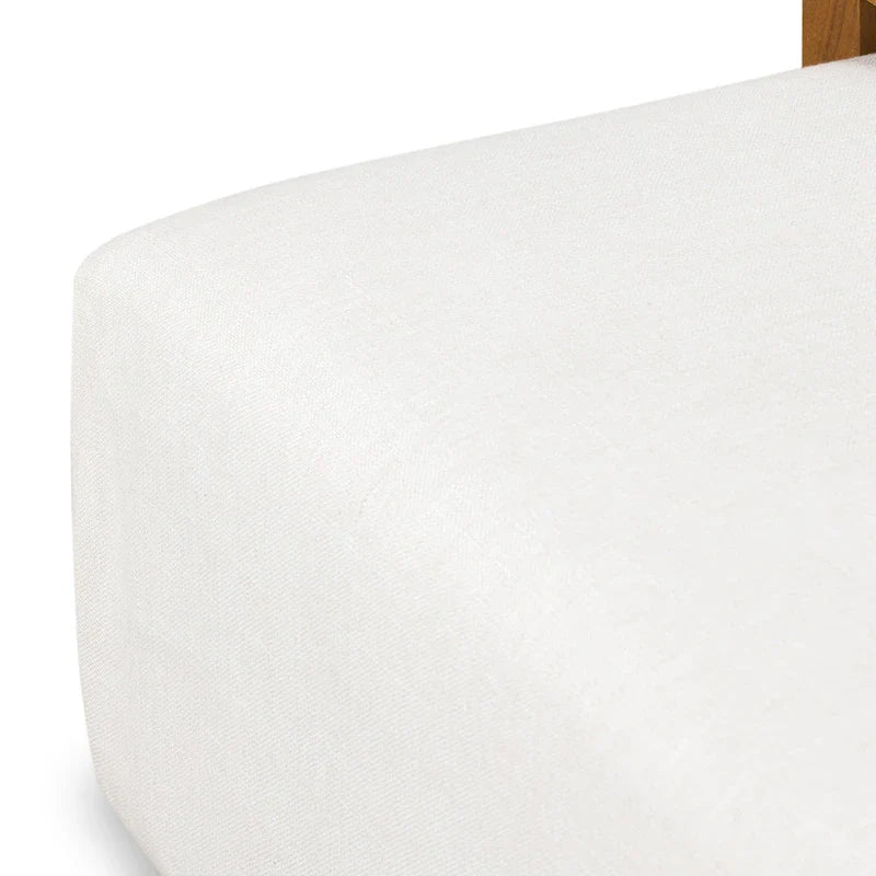 Pouf Jarmo Poly & Bark avec tablette en noyer réglable - cuir italien véritable pleine fleur