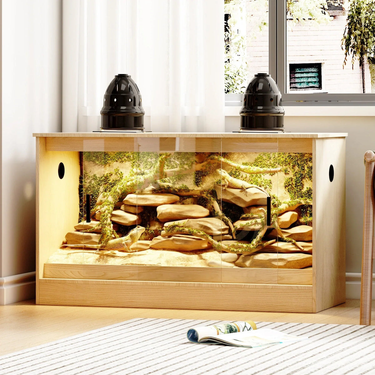 Reptiliengehege - Geräumiges Terrarium für Eidechsen, Schlangen und mehr - 47.2