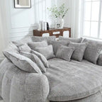 Comfortabele tweezits slaapbank met afgeronde rugleuning, extra grote slaapbank met armleuningen