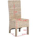 Set van 2 eetkamerstoelen van naturel rotan, 19W x 22D x 41H, boho-kuststijl