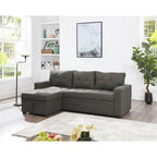 Convertible Reversible Sectional Sofa with Pull-Out Sleeper Bed, Hidden Storage Chaise, and Durable Legs