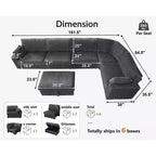 Dyonery Modular Corduroy Sectional Sofa with Washable Covers