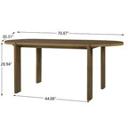 Ensemble de table à manger ovale 7 pièces pour 6 personnes, grande table familiale de cuisine de 71' avec 6 chaises rembourrées, noyer - Christopher Knight Home