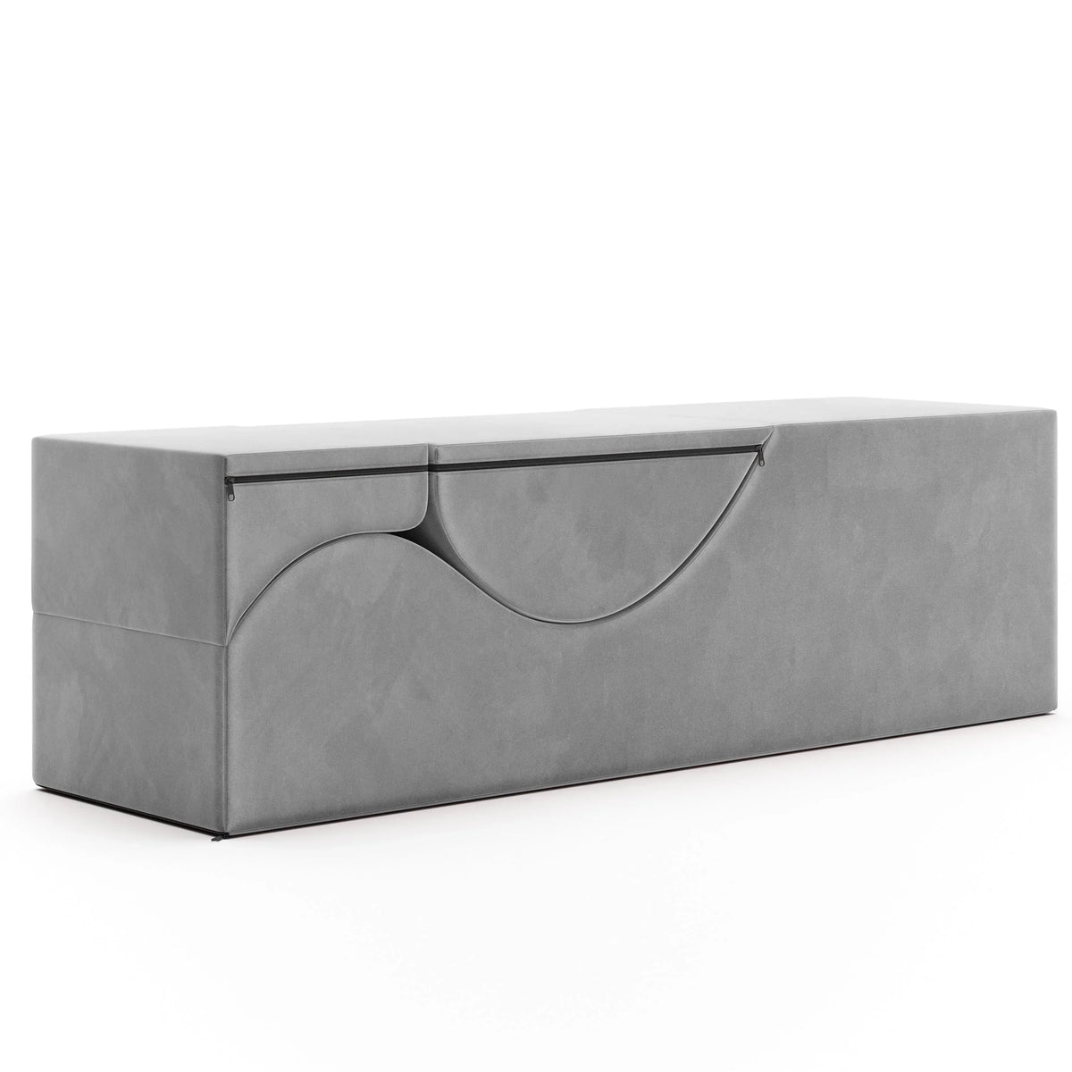 Avana Kami umwandelbare Chaiselongue / Yoga und Massage - 2-in-1-Hocker mit verstecktem ausklappbarem Yoga-Loungesessel, Mikrosamt - N/A