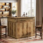 Meuble-bar en L avec porte-verres à pied pour bar à domicile