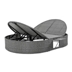 Outdoor-Sonnenliege für die Terrasse, Daybed für 2 Personen mit Sitzkissen und Kissen