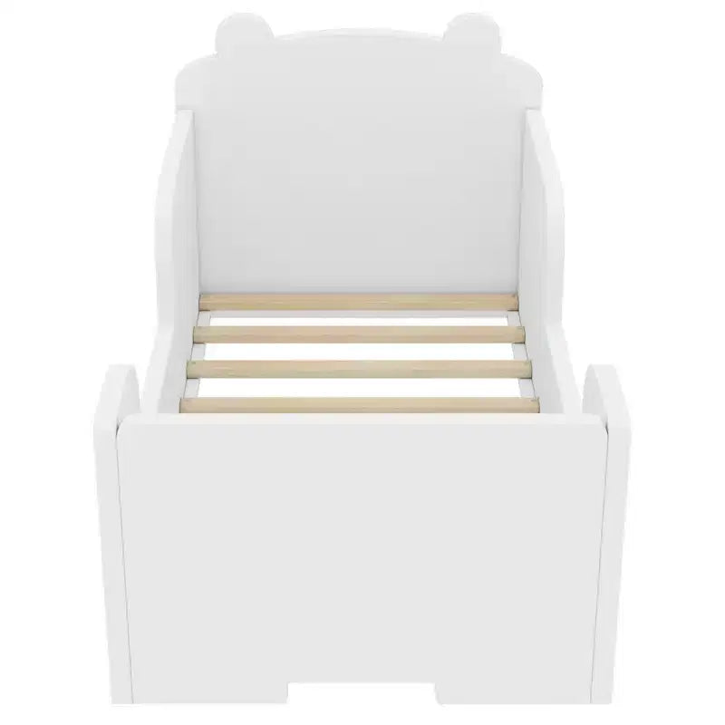 Okak-Bärenbett für Kinder von 3-6 Jahren, Kinderbettgestell mit Sicherheitsgitter, niedliches Kinderbett in Tierform