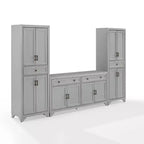 3-delige Tara-dressoir- en voorraadkastset, verweerde afwerking - Crosley