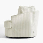 2er-Set übergroßer Cord-Sessel mit Drehfunktion, 43 W, und Kissen