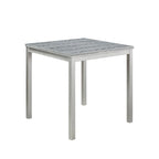 Moderne 5-delige eetset met vierkante tafel op aanrechthoogte en 4 gestoffeerde stoelen